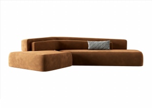 棕色异形多人沙发模型设计