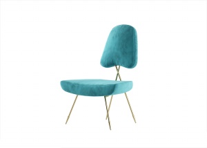 蓝色布艺靠椅3D模型设计