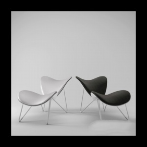 黑白时尚躺椅模型设计