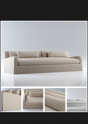 白色双人沙发模型设计