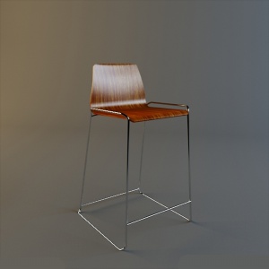 木质吧台椅3D模型设计