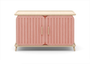 藕粉色储物柜3D模型