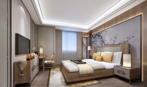 新中式3D卧室模型设计