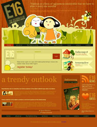 橙色卡通CSS网页模板