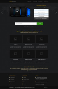 黑色虚拟主机商网站模板