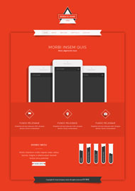 红色个性设计HTML5模板