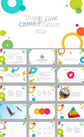 现代简约圆环ppt模板下载