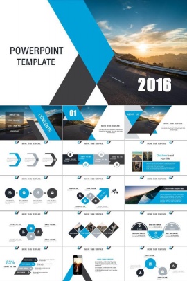 创意几何裁剪ppt模板下载