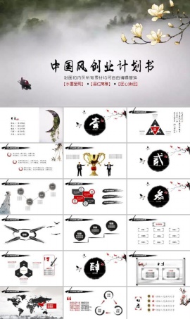 中国风水墨项目策划ppt模板