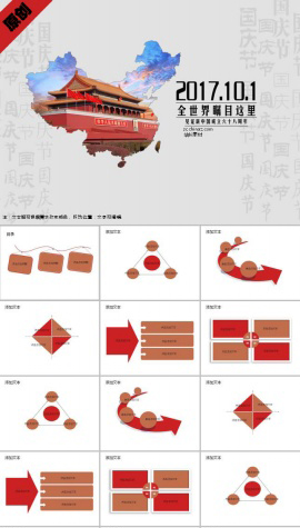 天安门国庆节ppt模板