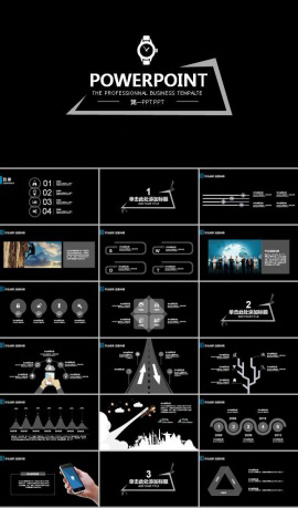 黑色炫酷个性风ppt模板