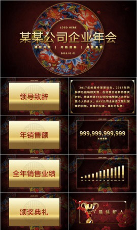 公司年会年终汇报PPT模板