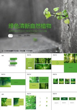 绿色清新自然植物ppt模板