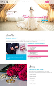 洁白无瑕的婚礼网站模板
