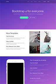 紫色精美Bootstrap4网站模板