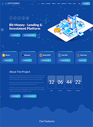 蓝色比特货币贷款网站模板