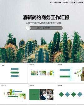 清新简约商务工作汇报通用ppt模板