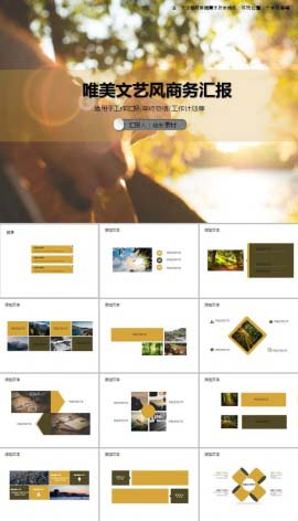 唯美文艺风商务汇报PPT模板