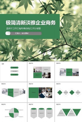 极简清新淡雅企业商务ppt模板