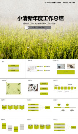 小清新年度工作总结PPT模板