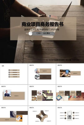 商业项目商务报告书PPT模板