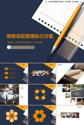 商务项目管理执行方案PPT模板