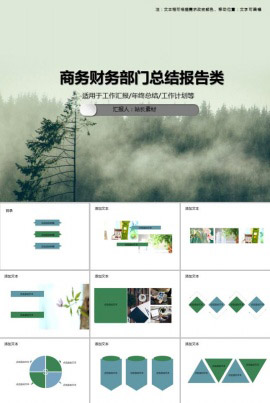 商务财务部门总结报告类PPT模板