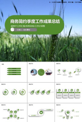 商务简约季度工作成果总结PPT模板