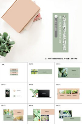 大学生实习工作计划总结PPT模板