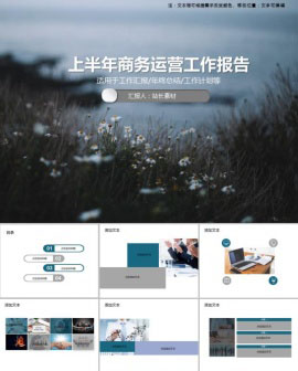 上半年商务运营工作报告PPT模板
