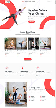 瑜伽锻炼课程HTML网站模板