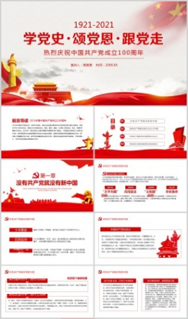 热烈庆祝中国共产党成立100周年PPT模板