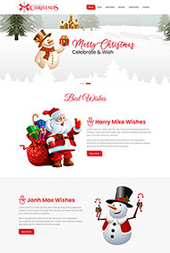浪漫圣诞主题界面网站模板