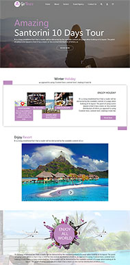 紫色旅游预订平台网站模板