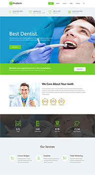 口腔护理牙科诊所医院网站模板