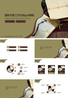 清新月度工作总结ppt模板