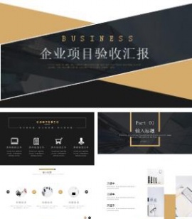 金色大气高端企业项目验收汇报ppt模板