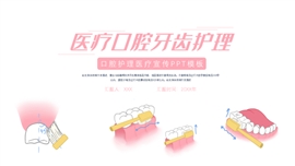手绘风医疗口腔牙齿护理宣传ppt模板