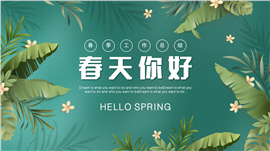 春季小清新工作总结汇报PPT模板