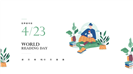 文艺风世界读书日阅读时光交流ppt模板
