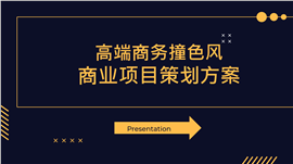 高端商务撞色风商业项目策划方案ppt模板