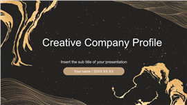 黑金东方艺术感创意公司介绍PPT模板