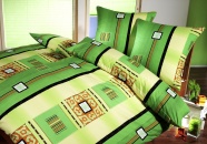 绿色被子枕头图片