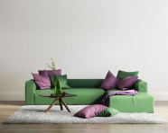绿色沙发抱枕地毯图片