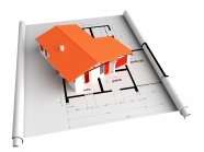 建筑图纸和房屋模型图片