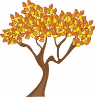 秋天树木卡通图片