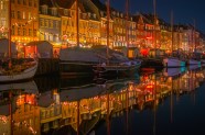 丹麦新港夜景图片