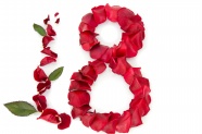 妇女节玫瑰花瓣数字8图片