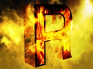 英文R火焰字图片