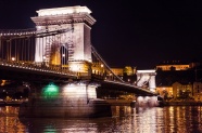 布达佩斯链子桥夜景图片